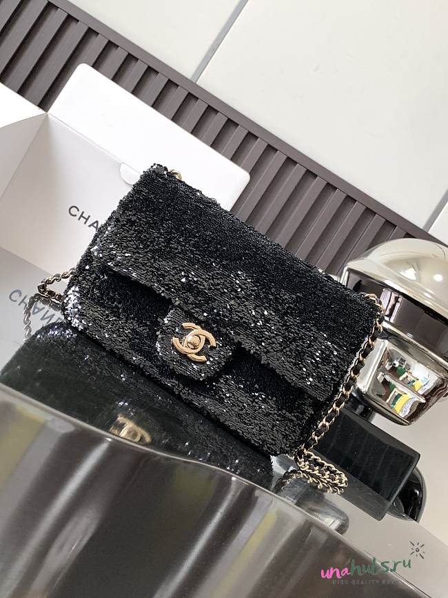 Chanel Mini Classic Flap Bag Sequins Bag in 3 colors - 20x15x7cm - 1