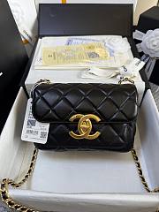 Chanel Mini flap bag, Shiny lambskin & gold-tone metal 20cmX8cmX11cm - 2