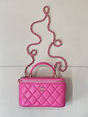 Chanel Vanity In Dark Pink Lambskin Handle - 9.5x17x8cm - 5