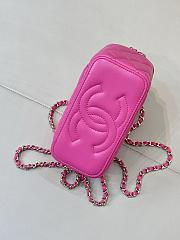 Chanel Vanity In Dark Pink Lambskin Handle - 9.5x17x8cm - 3