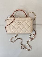 	 Chanel Vanity In Dark Beige Lambskin Handle - 9.5x17x8cm - 1