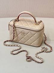 	 Chanel Vanity In Dark Beige Lambskin Handle - 9.5x17x8cm - 6