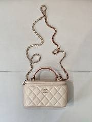 	 Chanel Vanity In Dark Beige Lambskin Handle - 9.5x17x8cm - 2