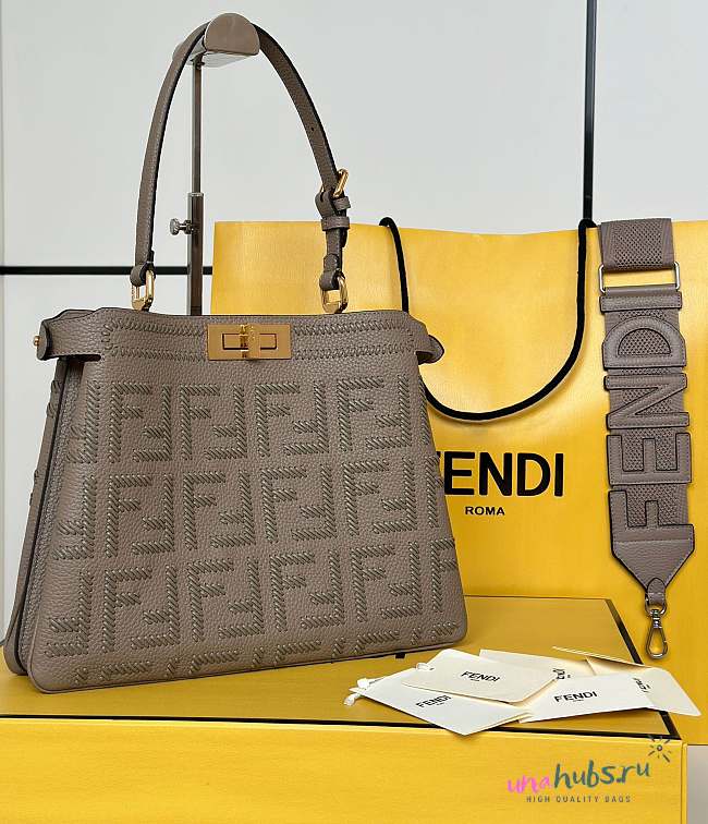 Fendi Peekaboo Soft Medium Cuoio Romano leather - 33x10x25cm  - 1