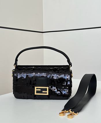 	 Fendi Baguette Sequins Black - 27/7/13cm