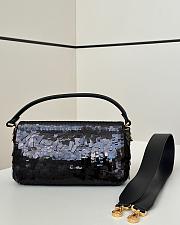 	 Fendi Baguette Sequins Black - 27/7/13cm - 2