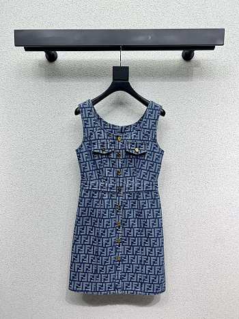 Fendi Denim Dress With FF Logo