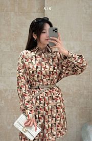 Fendi Dress Silk Beige - 1