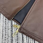Fendi Leather Jacket in Brown - 5