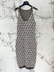 Fendi FF Brown Mini Long Dress - 1