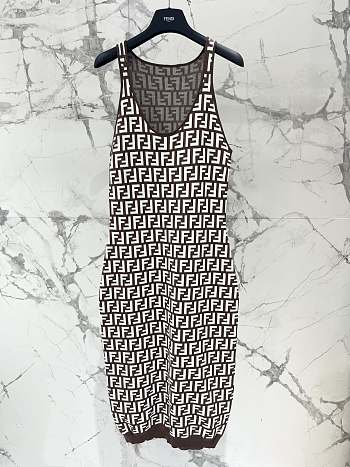 Fendi FF Brown Mini Long Dress