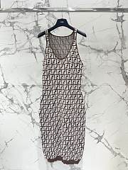 Fendi FF Brown Mini Long Dress - 5