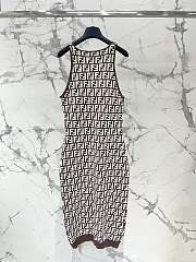 Fendi FF Brown Mini Long Dress - 4