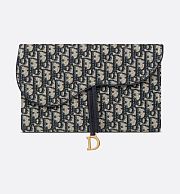 Dior Saddle Pouch Blue Oblique Jacquard - 27 x 17 x 2 cm - 1