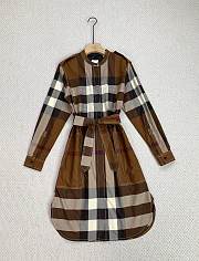 Burberry Tie-Waist Check Cotton Shirt Dress - 1