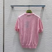 Gucci Cream GG Eyelet Wool Knit Crew Neck Top - 2