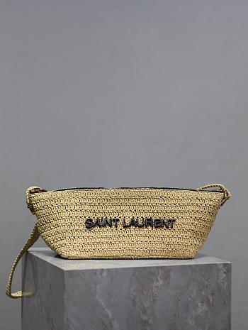 YSL Le Rafia Shoulder Bag - 23/26×14×14.5cm