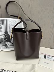 YSL LE 37 in shiny leather brown color - 17×20×13cm - 3