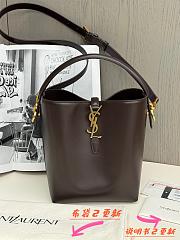 YSL LE 37 in shiny leather brown color - 17×20×13cm - 2