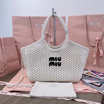 Miu Miu Ivy Cotton Mesh Bag - 28X 26X12.5Cm