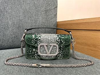 	 Valentino Garavani Loco Crystal Embellished Beaded Shoulder Bag - 20x11x5cm