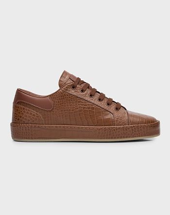 Giuseppe Zanotti Brazileiro Croc-Effect Leather Low-Top Sneakers