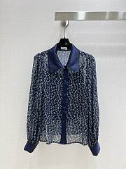 Chanel Blue Silk Shirt - 1