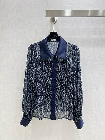 Chanel Blue Silk Shirt