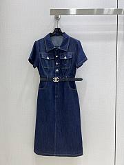 Chanel Mini Dress In Denim With Belt - 1