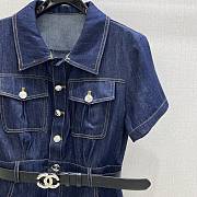 Chanel Mini Dress In Denim With Belt - 4