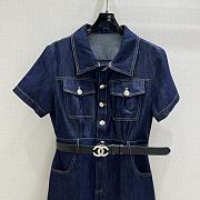 Chanel Mini Dress In Denim With Belt - 3
