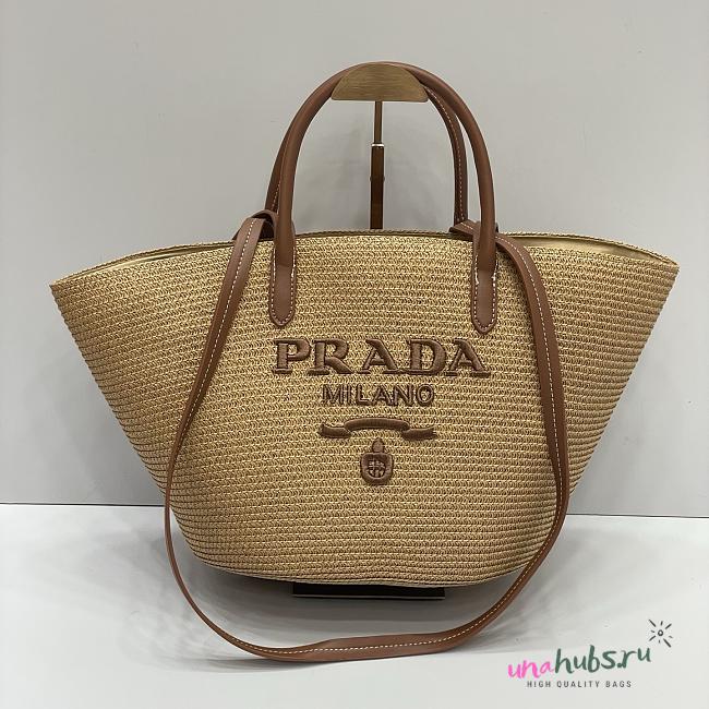 Prada logo-appliqué interwoven Tote Bag 04 - 1
