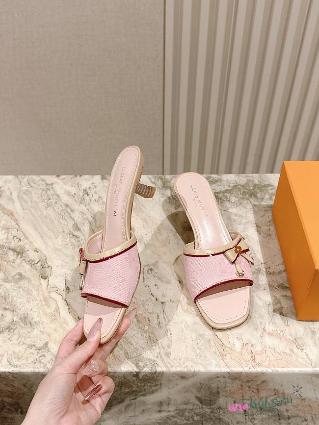 Louis Vuitton Denim Monogram in Pink Sandals - 1
