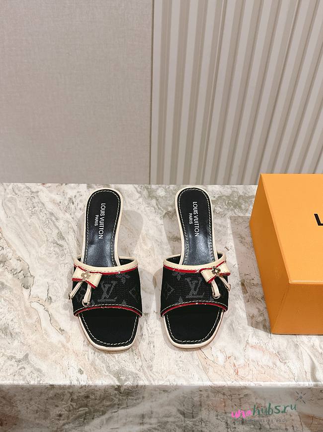 Louis Vuitton Denim Monogram in Black Sandals - 1