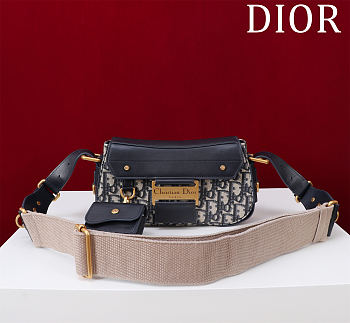 Dior Small Streetchic Bag Blue Dior Oblique Jacquard and Smooth Calfskin - 24×12.5×5cm