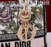 Dior Medium Lady D-Lite Bag Latte Embroidery with Multicolor Flower - 24x20x12cm - 2