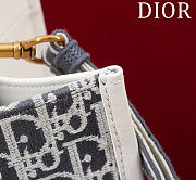 Dior Medium Book Tote Blue Dior Oblique Chambray Embroidery and Latte Calfskin - 36*28*16cm  - 2