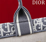 Dior Medium Book Tote Blue Dior Oblique Chambray Embroidery and Latte Calfskin - 36*28*16cm  - 5