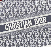 Dior Medium Book Tote Blue Dior Oblique Chambray Embroidery and Latte Calfskin - 36*28*16cm  - 6