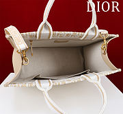 	 Dior Medium Book Tote Yellow Dior Oblique Chambray Embroidery and Latte Calfskin - 36*28*16cm - 5