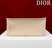 Dior Medium Book Tote Paris Motif Embroidery and Latte Calfskin - 36*28*16cm - 6