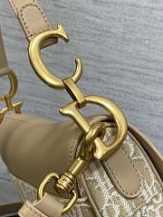Dior Medium Saddle Beige Oblique Jacquard Bag - 25.5*6.5*20cm - 2