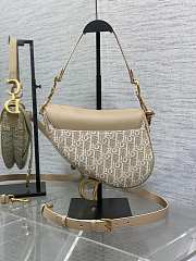 Dior Medium Saddle Beige Oblique Jacquard Bag - 25.5*6.5*20cm - 6