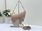 	 Dior Medium Saddle Nude Oblique Jacquard Bag - 25.5*6.5*20cm - 1