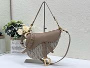 	 Dior Medium Saddle Nude Oblique Jacquard Bag - 25.5*6.5*20cm - 2