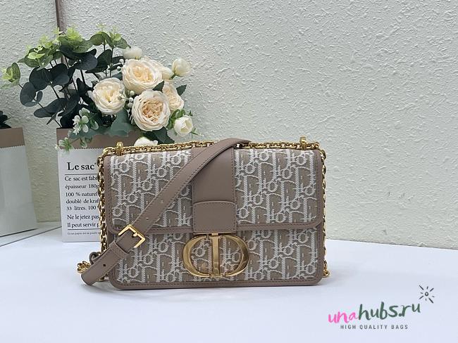 	 Dior 30 Montaigne East-West Bag with Chain in Nude - 25x16.5x8cm - 1