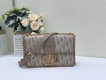 	 Dior 30 Montaigne East-West Bag with Chain in Nude - 25x16.5x8cm