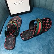 GUCCI Kika logo-embellished striped canvas and leather sandals  - 5