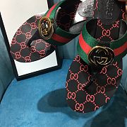 GUCCI Kika logo-embellished striped canvas and leather sandals  - 2