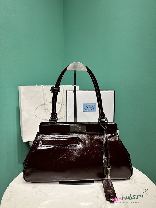 Prada Medium Leather Tote Bag - 38x21x8cm - 1